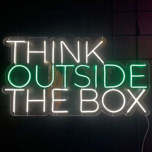 Think Outside The Box Led Sign Business Neon Sign Wall Decor