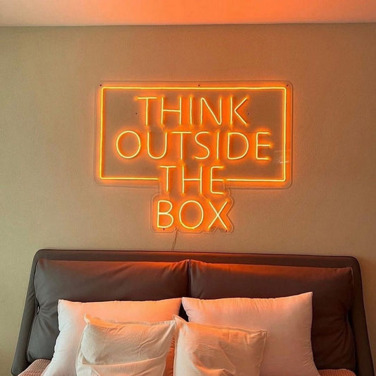 Think Outside The Box Led Sign Business Neon Signs Wall Art