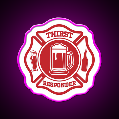 Thirst Responder For Bar Tenders Beer Bar Decor Led Neon Sign Wall Art Rgb Color - Neon sign mounted on wall in room