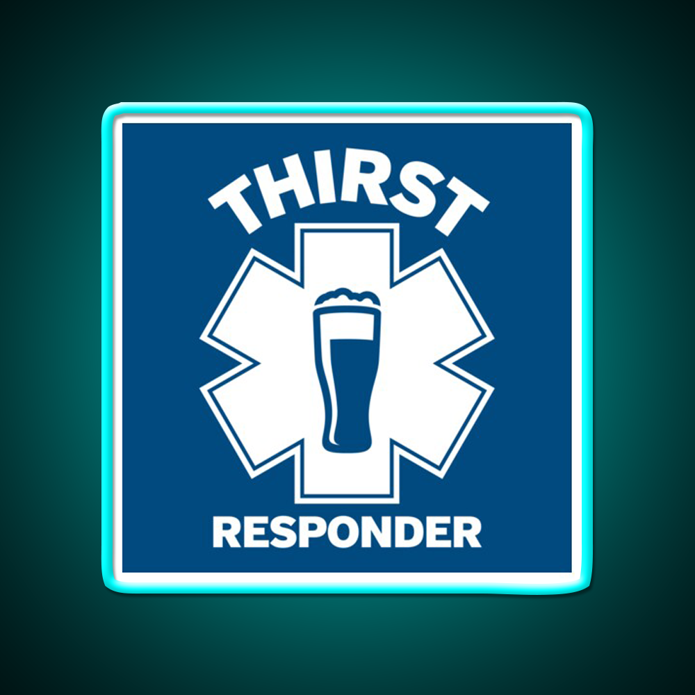 Thirst Responder Funny Design For Bar Tenders Beer Bar Decor Led Neon Sign Rgb Color - Size and dimension reference