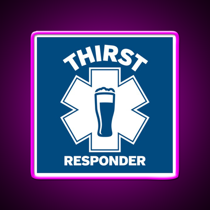 Thirst Responder Funny Design For Bar Tenders Beer Bar Decor Led Neon Sign Rgb Color - Neon sign mounted on wall in room