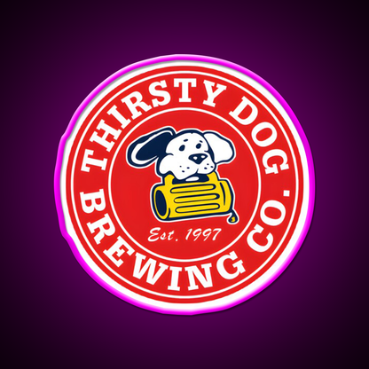 Thirsty Dog Brewery Beer Bar Decor Led Neon Sign Rgb Color - Neon sign mounted on wall in room