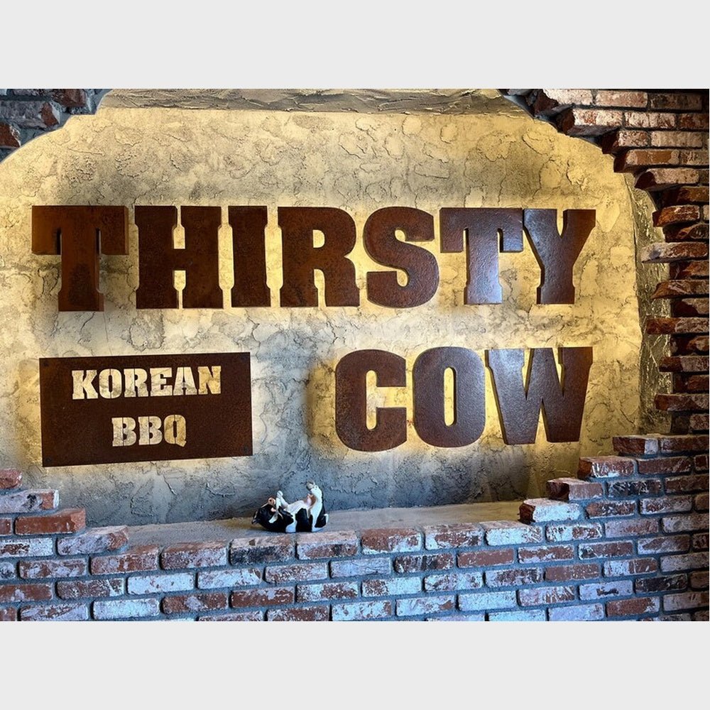 Thirsty Korean Cow Bbq 3D Backlit Channel Letters Led Light Sign - Shineneon