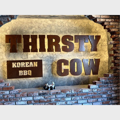 Thirsty Korean Cow Bbq 3D Backlit Channel Letters Led Light Sign - Shineneon