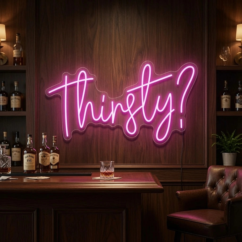 Thirsty LED Neon Sign - 03 Real Lifestyle Scene