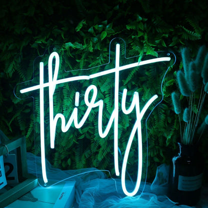 Thirty Blue Led Neon Sign - Shineneon