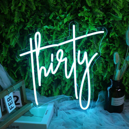 Thirty Blue Led Neon Sign - Shineneon