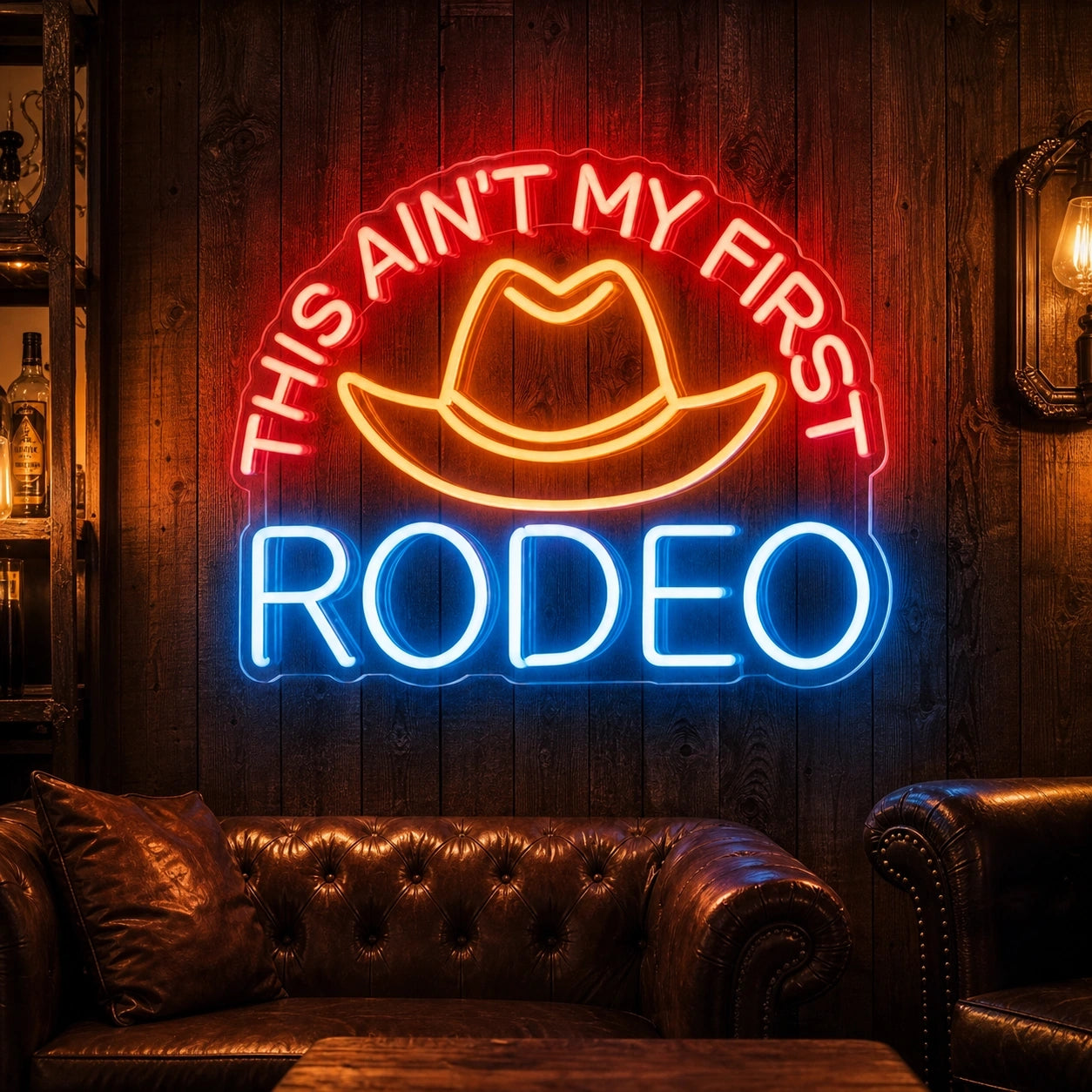 This Aint My First Rodeo Cowboy Hat LED Neon Sign high-converting product image