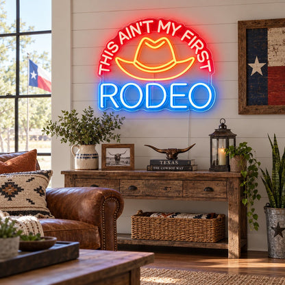 This Aint My First Rodeo Cowboy Hat Vintage LED Neon Sign Garage Neon Sign - Shineneon