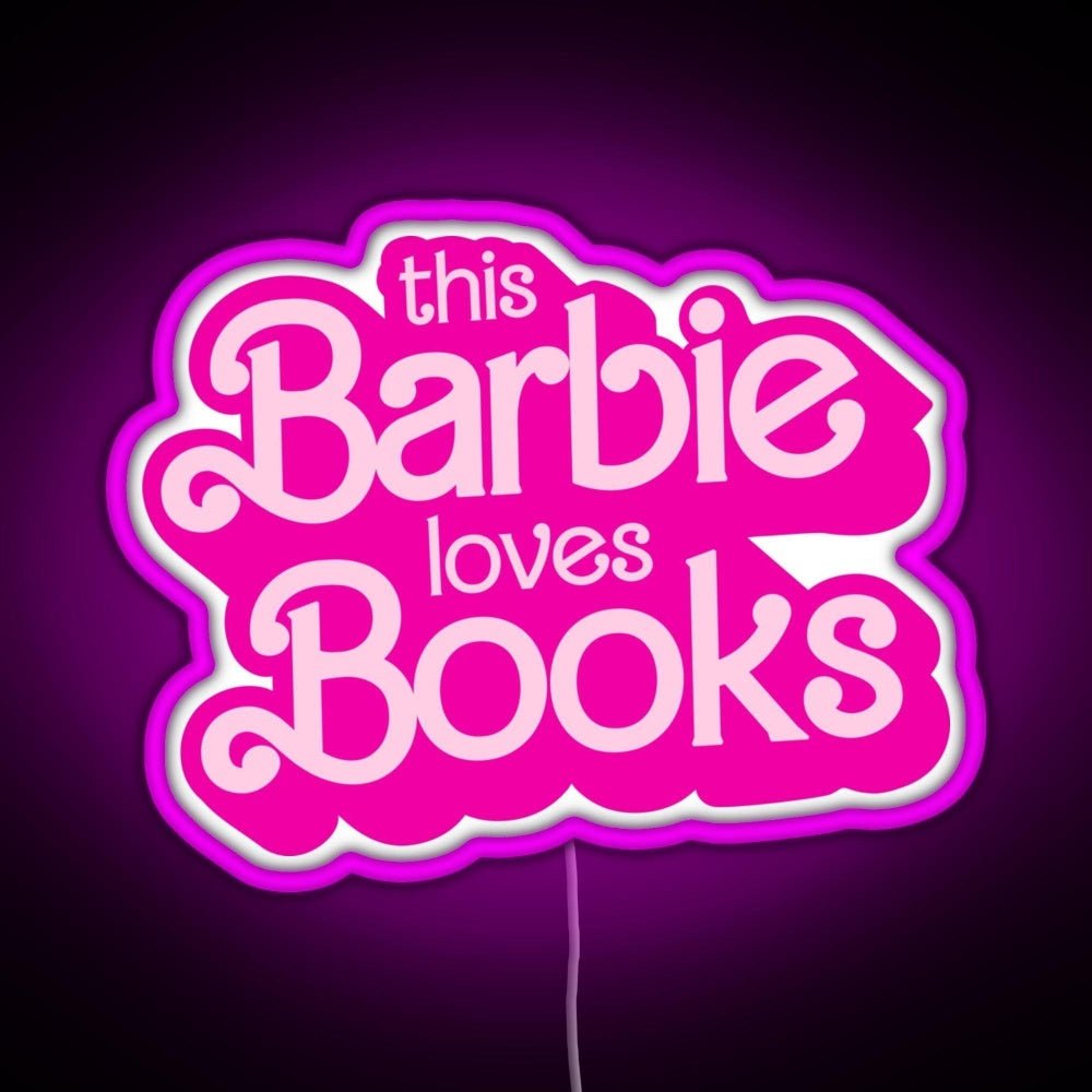 This Barbie Loves Books Rgb Led Neon Sign Pop Wall Art - Shineneon