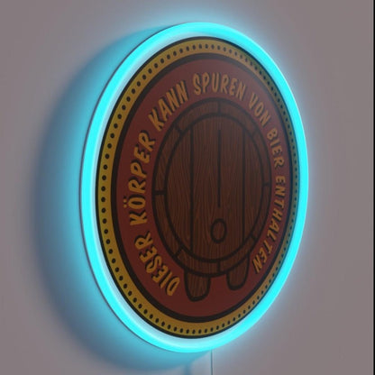 This Body May Contain Traces Of Beer Rgb Led Neon Sign - Shineneon