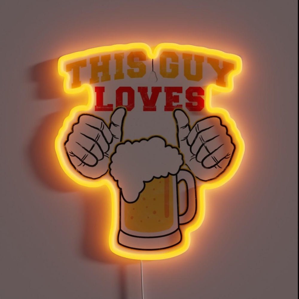 This Guy Loves Beer Rgb Led Neon Sign - Shineneon