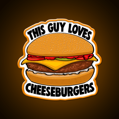 This Guy Loves Cheese Burgers Fast Food Led Neon Sign For Burger Place Rgb Color - Shineneon