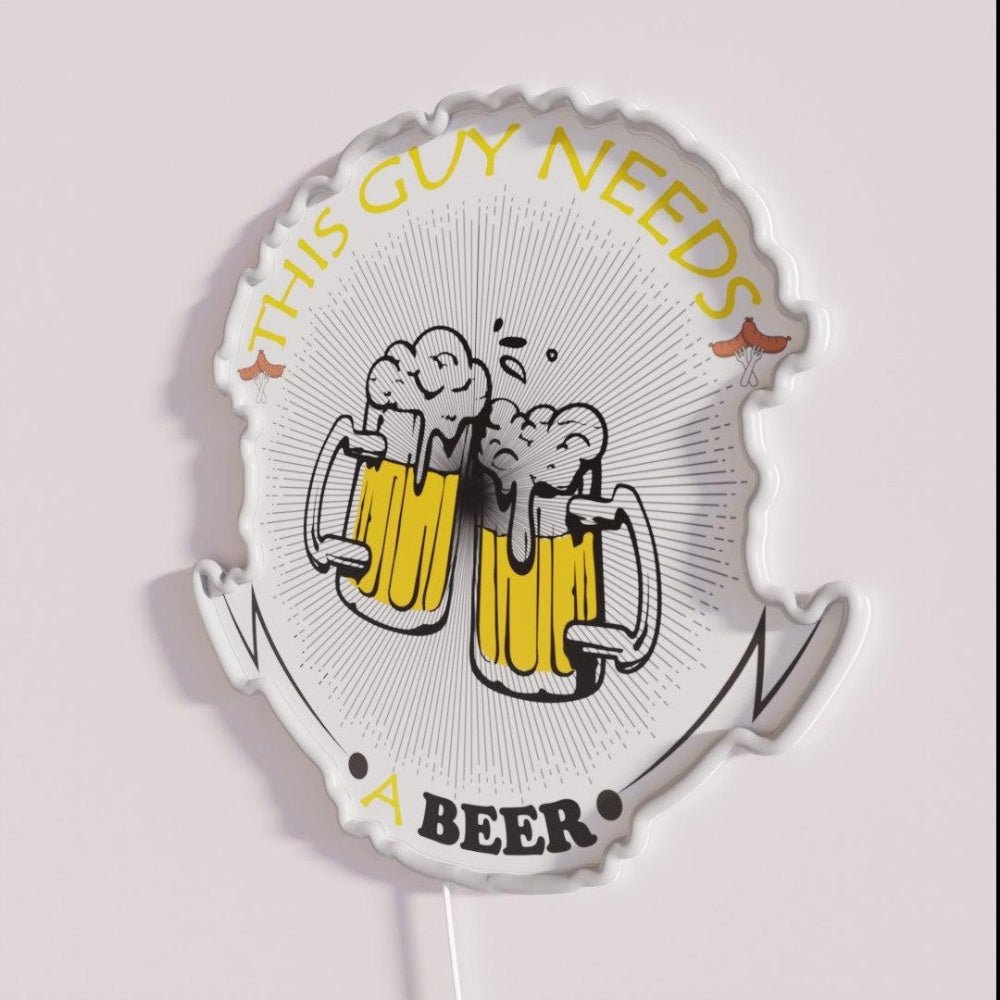 This Guy Needs A Beer Rgb Led Neon Sign - Shineneon
