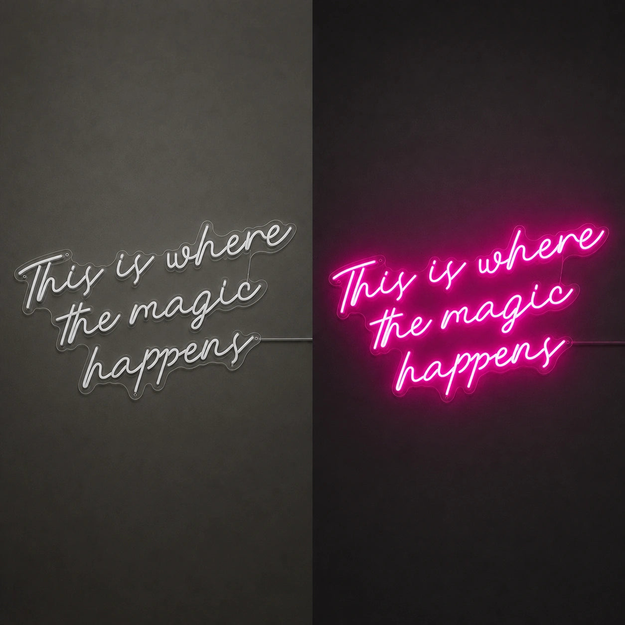 This Is LED Neon Sign day and night comparison