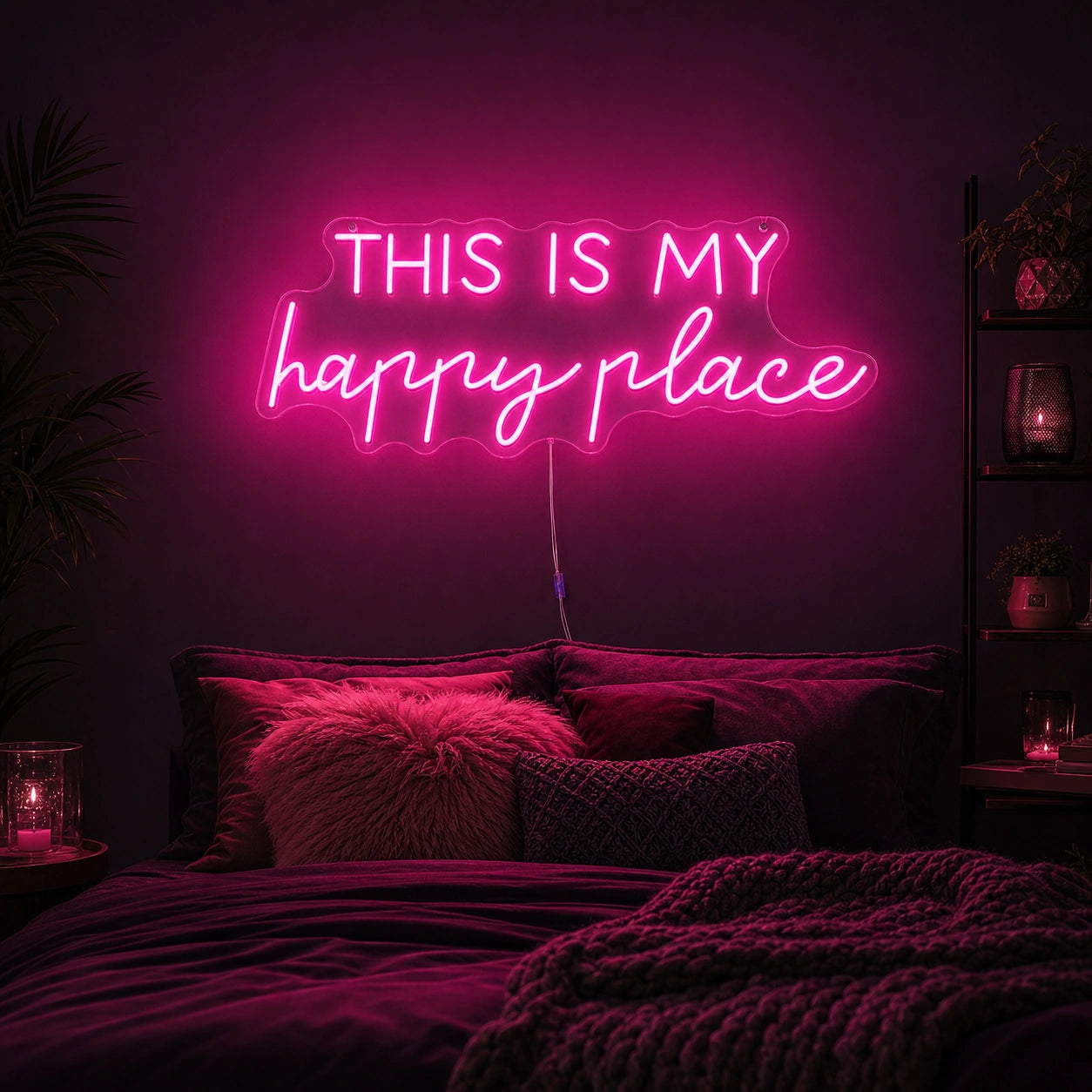 This Is My Happy Place Bedroom Decor LED Neon Sign high-converting product image