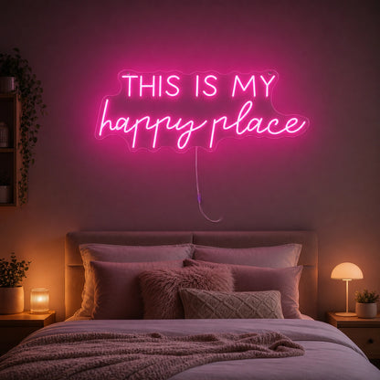 This Is My Happy Place Bedroom Decor LED Neon Sign size image