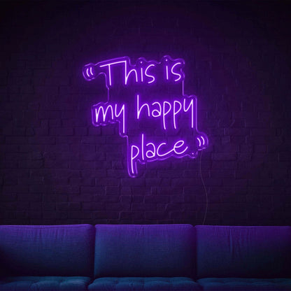 This Is My Happy Place Led Neon Sign Bedroom Wall Art - Shineneon