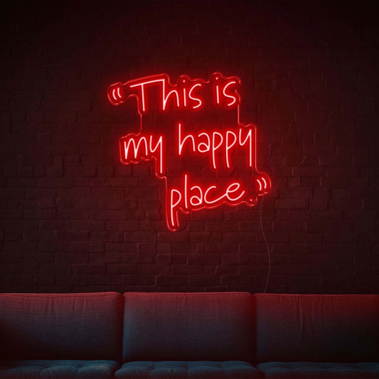 This Is My Happy Place Led Neon Sign Bedroom Wall Art - Shineneon
