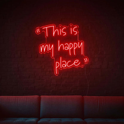 This Is My Happy Place Led Neon Sign Bedroom Wall Art - Shineneon