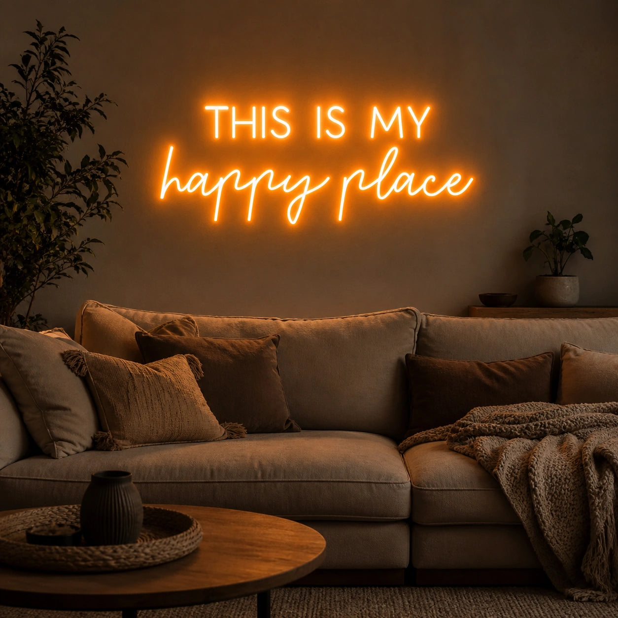 This Is My Happy Place LED Neon Sign Garage Man Cave Neon Sign real lifestyle scene