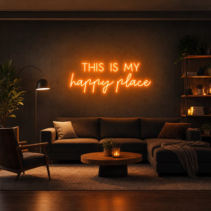 This Is My Happy Place LED Neon Sign Garage Man Cave Neon Sign size image