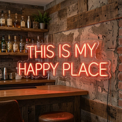 This Is My Happy Place LED Neon Sign Wall Decor - 03 Real Lifestyle Scene