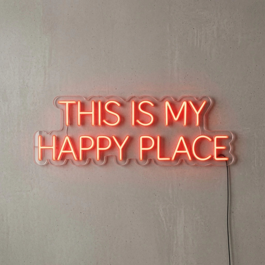 This Is My Happy Place LED Neon Sign Wall Decor - 04 Size Image