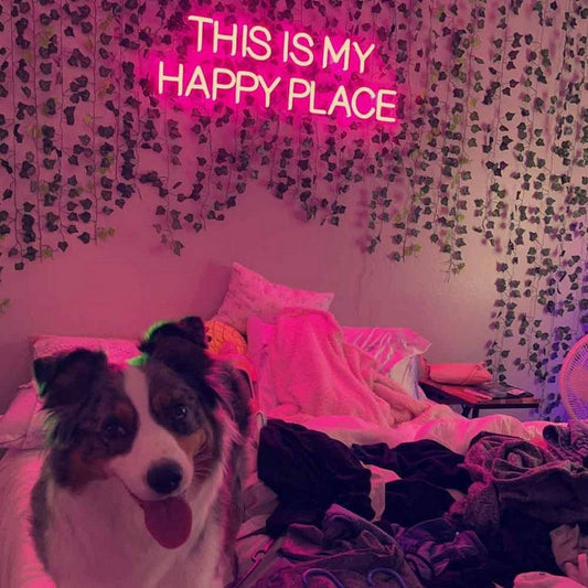 This Is My Happy Place Led Sign Business Neon Signs Wall Decor