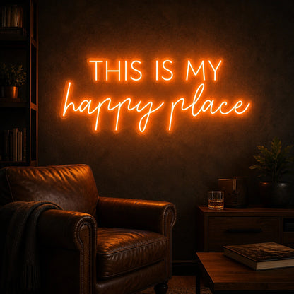 This Is My Happy Place Man Cave LED Neon Sign high-converting product image