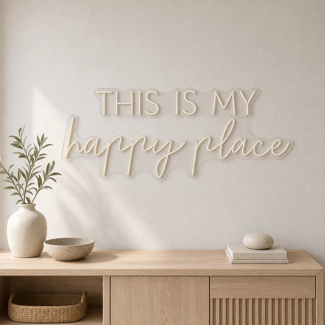This Is My Happy Place Man Cave LED Neon Sign size image