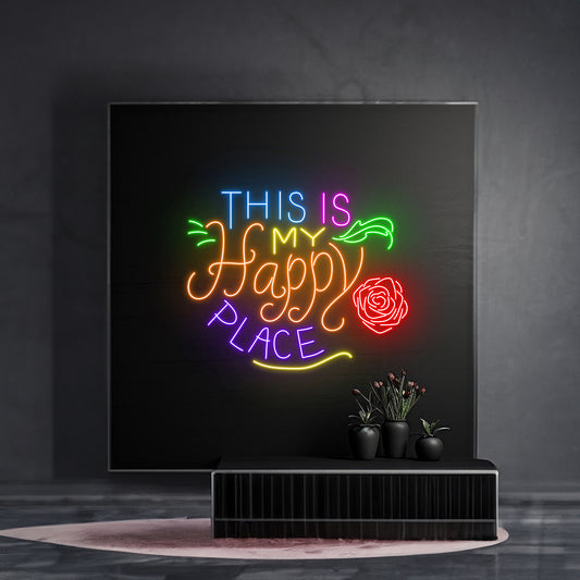 This Is My Happy Place Neon Sign Personalized Name Led Sign