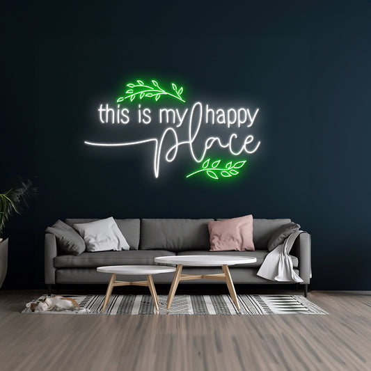 This Is My Happy Place Neon Sign Wall Decor Bar Led Light