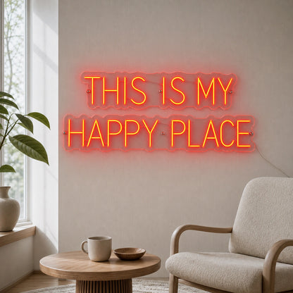 This Is My Happy Place Room Decor LED Neon Sign real lifestyle scene