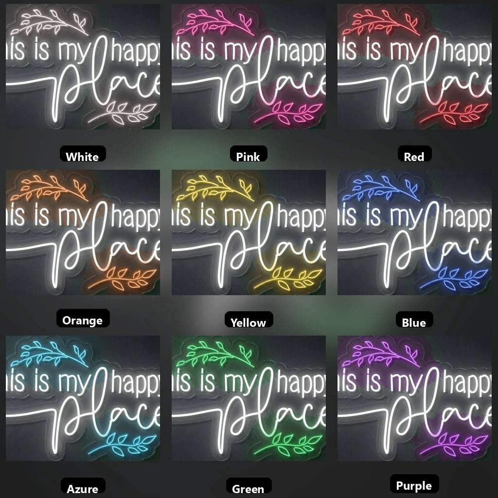 This Is My Happy Place Wall Art LED Neon Sign - 05 Color Grid