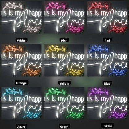 This Is My Happy Place Wall Art LED Neon Sign - 05 Color Grid