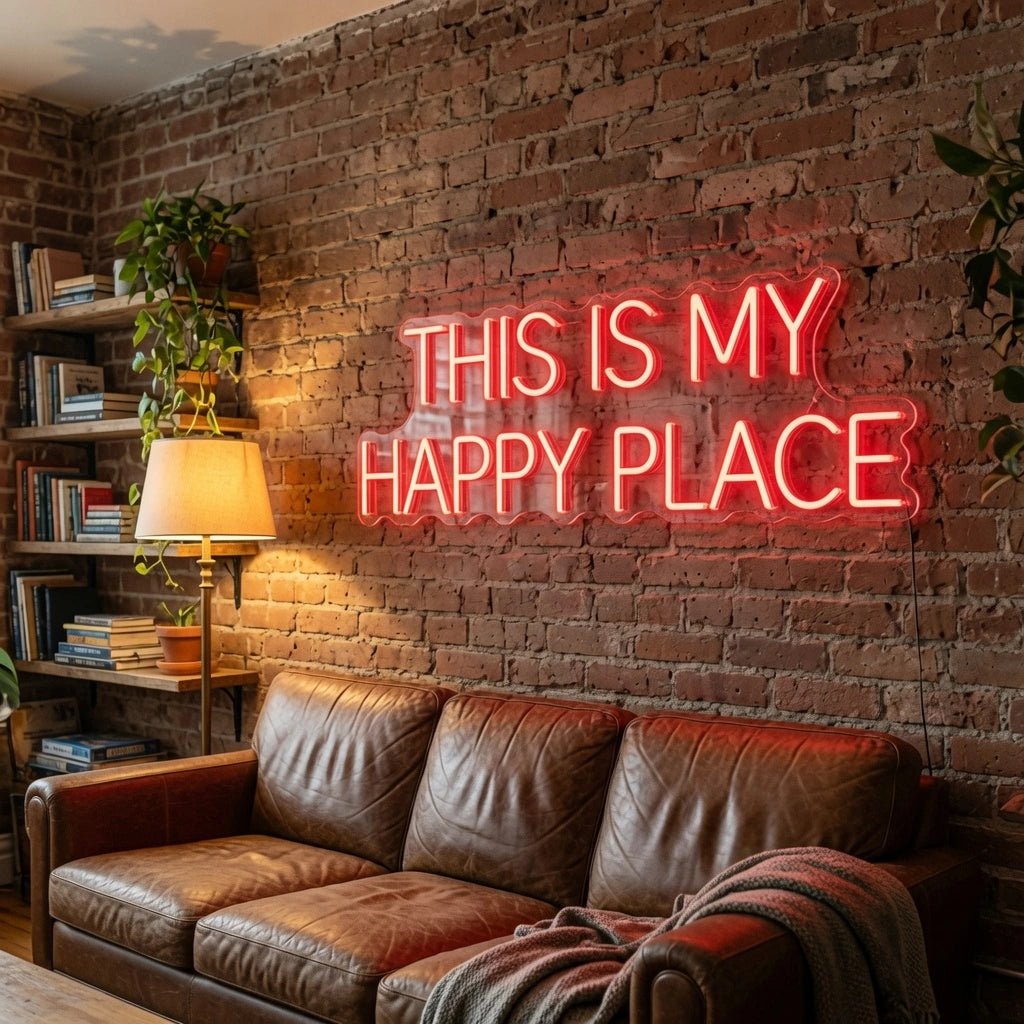 This Is My Happy Place Wall Decor LED Neon Sign - 03 Real Lifestyle Scene