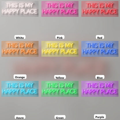 This Is My Happy Place Wall Decor LED Neon Sign - 05 Color Grid