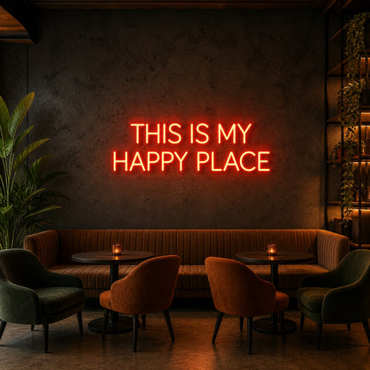 This Is My Happy Place Wall Decor LED Neon Sign Garage Man Cave Neon Sign size image