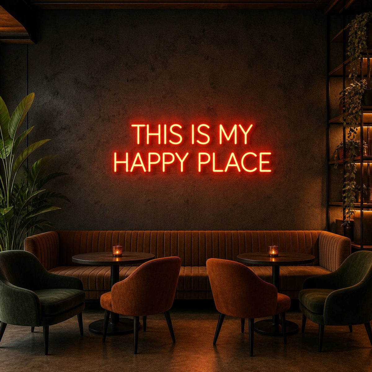 This Is My Happy Place Wall Decor LED Neon Sign Garage Man Cave Neon Sign - Shineneon
