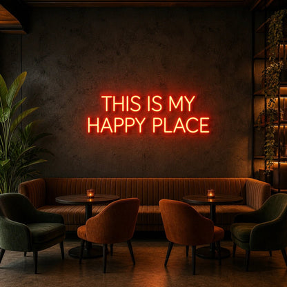 This Is My Happy Place Wall Decor LED Neon Sign Garage Man Cave Neon Sign - Shineneon