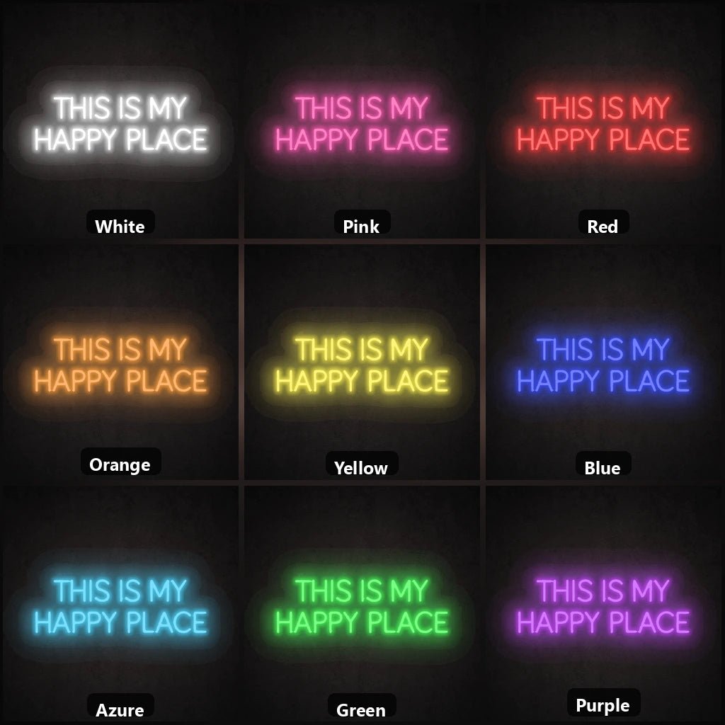 This Is My Happy Place Wall Decor LED Neon Sign Garage Man Cave Neon Sign - Shineneon