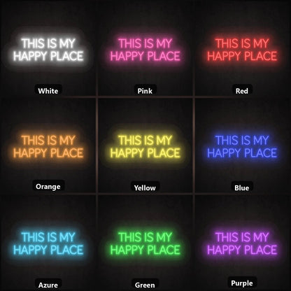 This Is My Happy Place Wall Decor LED Neon Sign Garage Man Cave Neon Sign - Shineneon