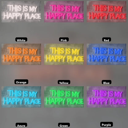 This Is My Happy Place Wall Decor LED Neon Sign Wall Neon Sign - 05 Color Grid