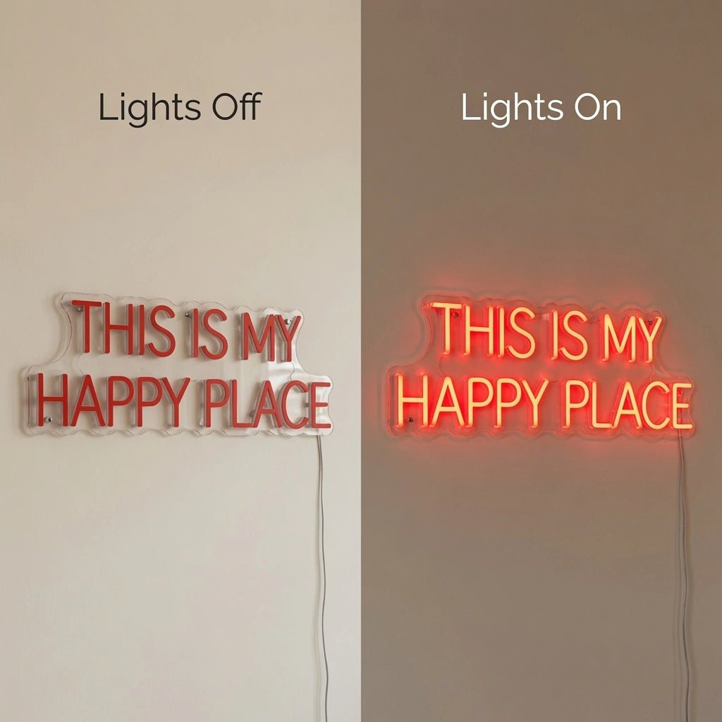 This Is My Happy Place Wall Decor LED Neon Sign Wall Neon Sign - Shineneon