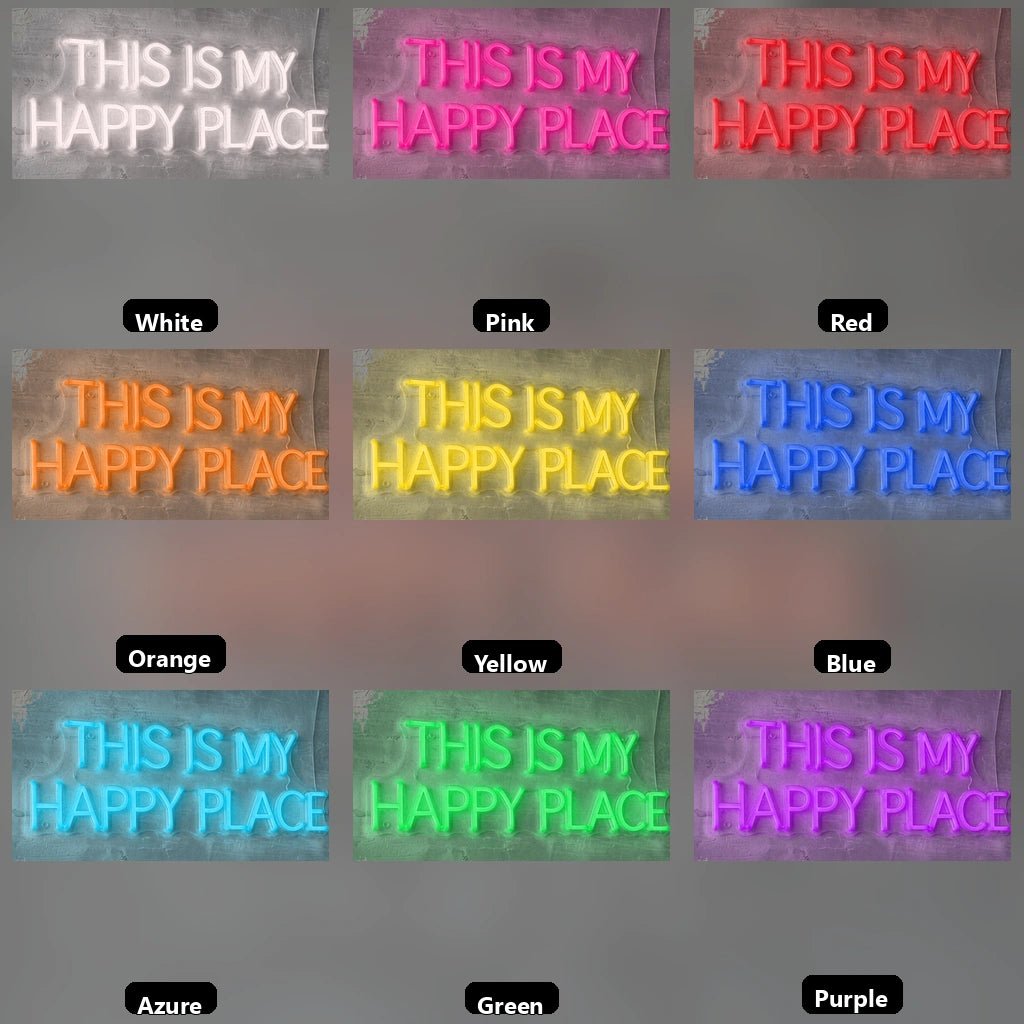 This Is My Happy Place Wall Decor LED Neon Sign Wall Neon Sign - Shineneon