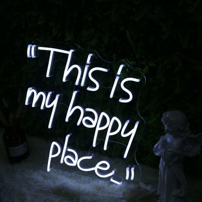 This Is My Happy Place White Led Neon Sign - Shineneon