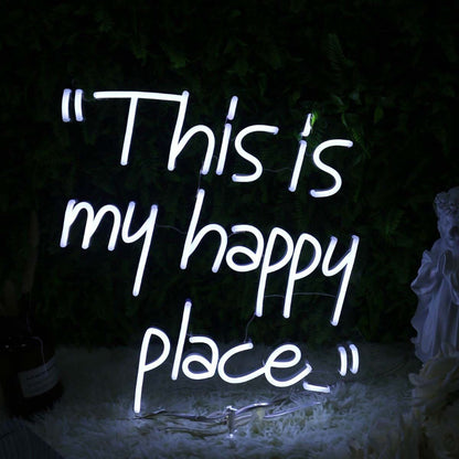 This Is My Happy Place White Led Neon Sign - Shineneon