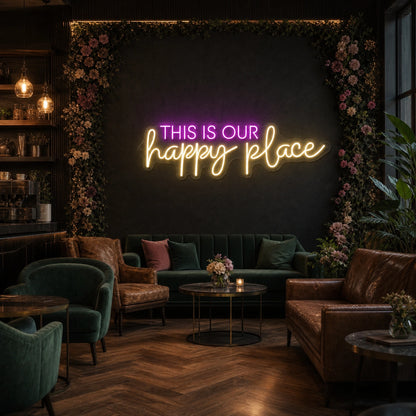This Is Our Happy Place LED Neon Sign Garage Man Cave Neon Sign size image