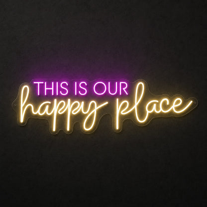 This Is Our Happy Place LED Neon Sign Garage Man Cave Neon Sign main product image